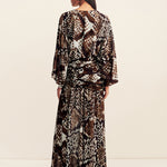 Maia Long Sleeve Plunged Maxi Dress