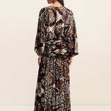 Maia Long Sleeve Plunged Maxi Dress