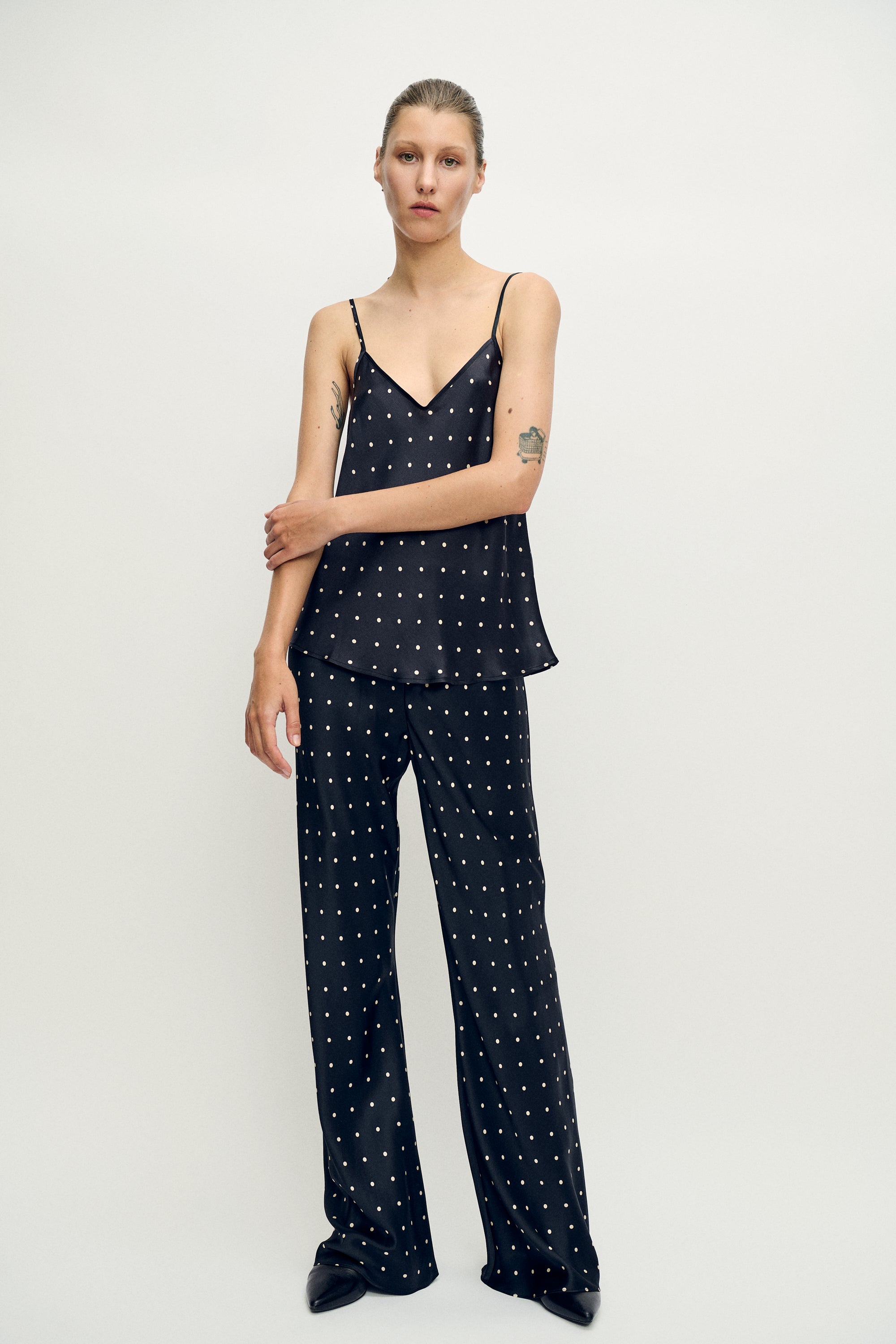 BIAS CUT PANTS SMALL POLKA DOT