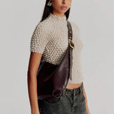 Brie Leon Large Everyday Croissant Buckle Bag | Chocolate