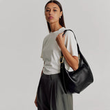 Brie Leon Large Everyday Croissant Buckle Bag | Black