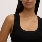 Robyn Scoop Neck Rib Tank Black