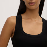 Robyn Scoop Neck Rib Tank Black