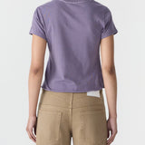 Bassike Raw Edge Baby T-Shirt | Heritage Purple