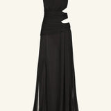 Shona Joy Claude Cut Out Side Split Maxi Dress | Black