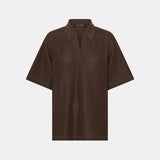 Camilla and Marc Turrell Collared Tee | Chocolate