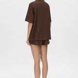 Camilla and Marc Turrell Collared Tee | Chocolate