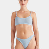 Hunza G Cassie Beaded Bikini | Metallic Ice Blue