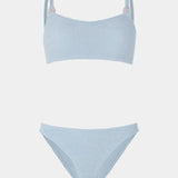 Hunza G Cassie Beaded Bikini | Metallic Ice Blue