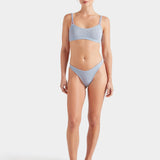 Hunza G Cassie Beaded Bikini | Metallic Ice Blue