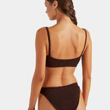 Hunza G Cassie Beaded Bikini | Metallic Chocolate