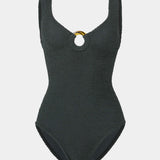 Hunza G Coverage Celine Swim | Crinkle Metallic Graphite (PRE-ORDER)