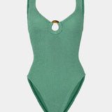 Hunza G Celine Swim | Metallic Crinkle Jade (PRE-ORDER)