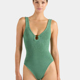 Hunza G Celine Swim | Metallic Crinkle Jade (PRE-ORDER)