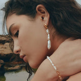 Saint Valentine Cielo Long Pearl Drop Earrings | Gold