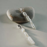 Saint Valentine Cielo Long Pearl Drop Earrings | Silver