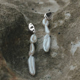 Saint Valentine Cielo Long Pearl Drop Earrings | Silver