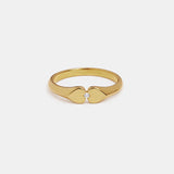 Saint Valentine Heart Connection Signet Ring | Gold