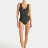 Hunza G Coverage Celine Swim | Crinkle Metallic Graphite (PRE-ORDER)