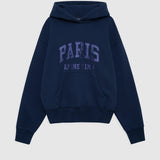 Anine Bing Debbie Shrunken Hoodie Paris | Washed Navy