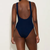 Hunza G Domino Swim with Fabric Covered Hoops | Navy