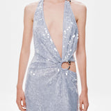 Misha Devon Sequin Maxi Dress | Cloud Blue