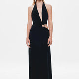 Misha Devon Cupro Maxi Dress | Black