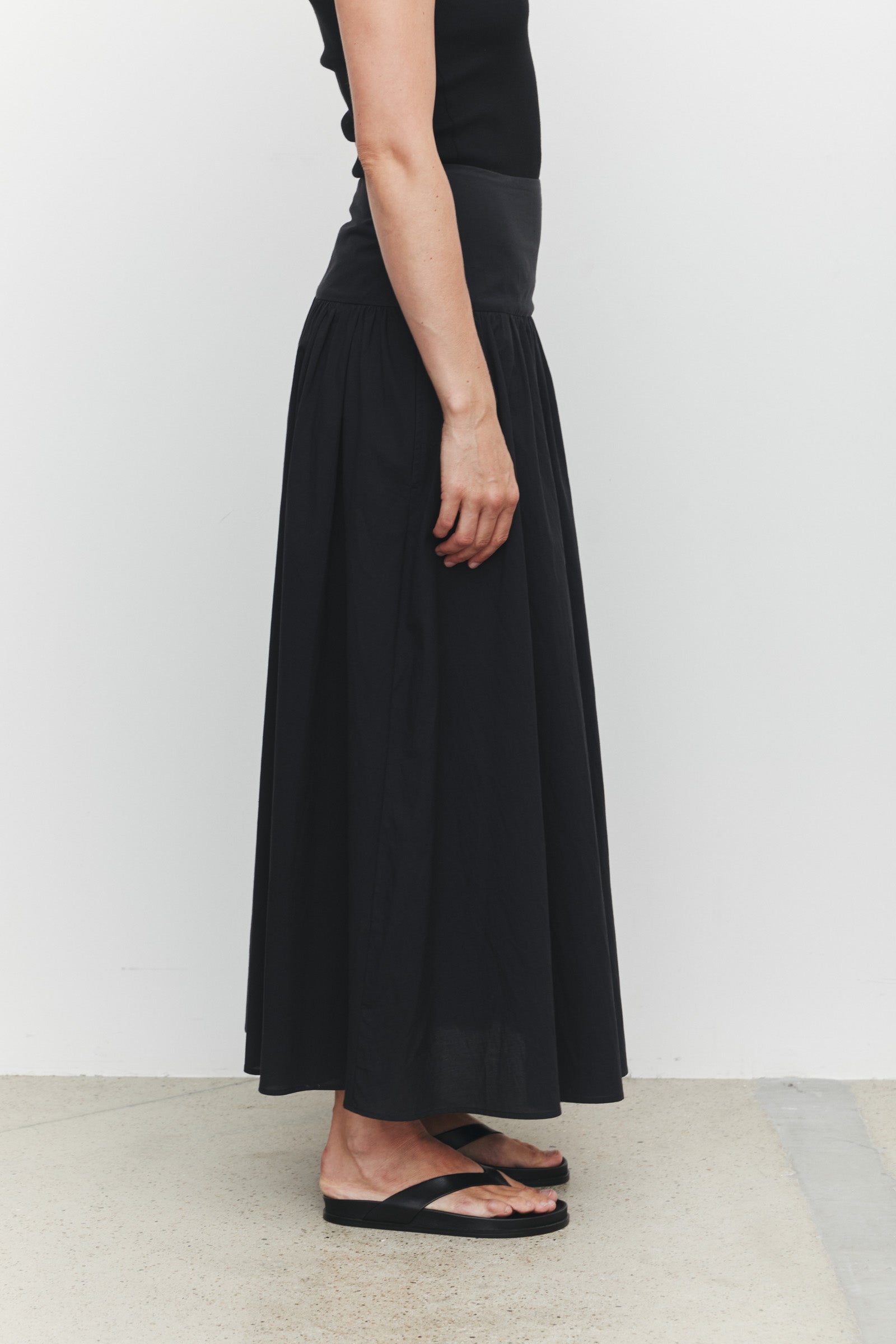 Sarah Cotton Maxi Skirt Black