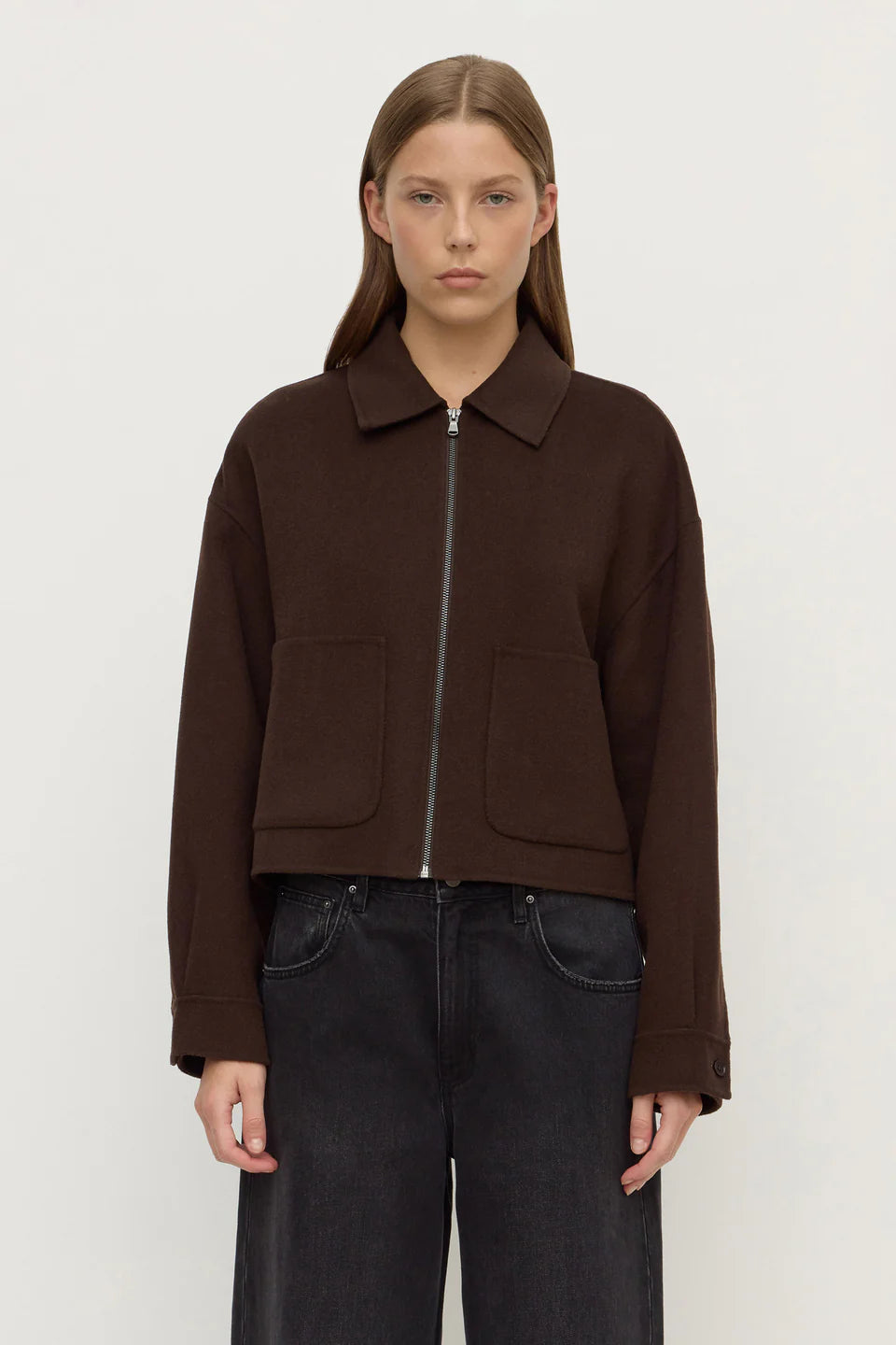 Assembly Label Dallas Wool Jacket | Dark Choc