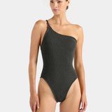 Hunza G Dionne Swim Crinkle | Metallic Graphite