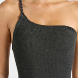Hunza G Dionne Swim Crinkle | Metallic Graphite