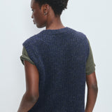 American Vintage Women's Gilet East Cardigan | Navy Melange