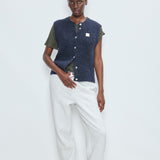 American Vintage Women's Gilet East Cardigan | Navy Melange