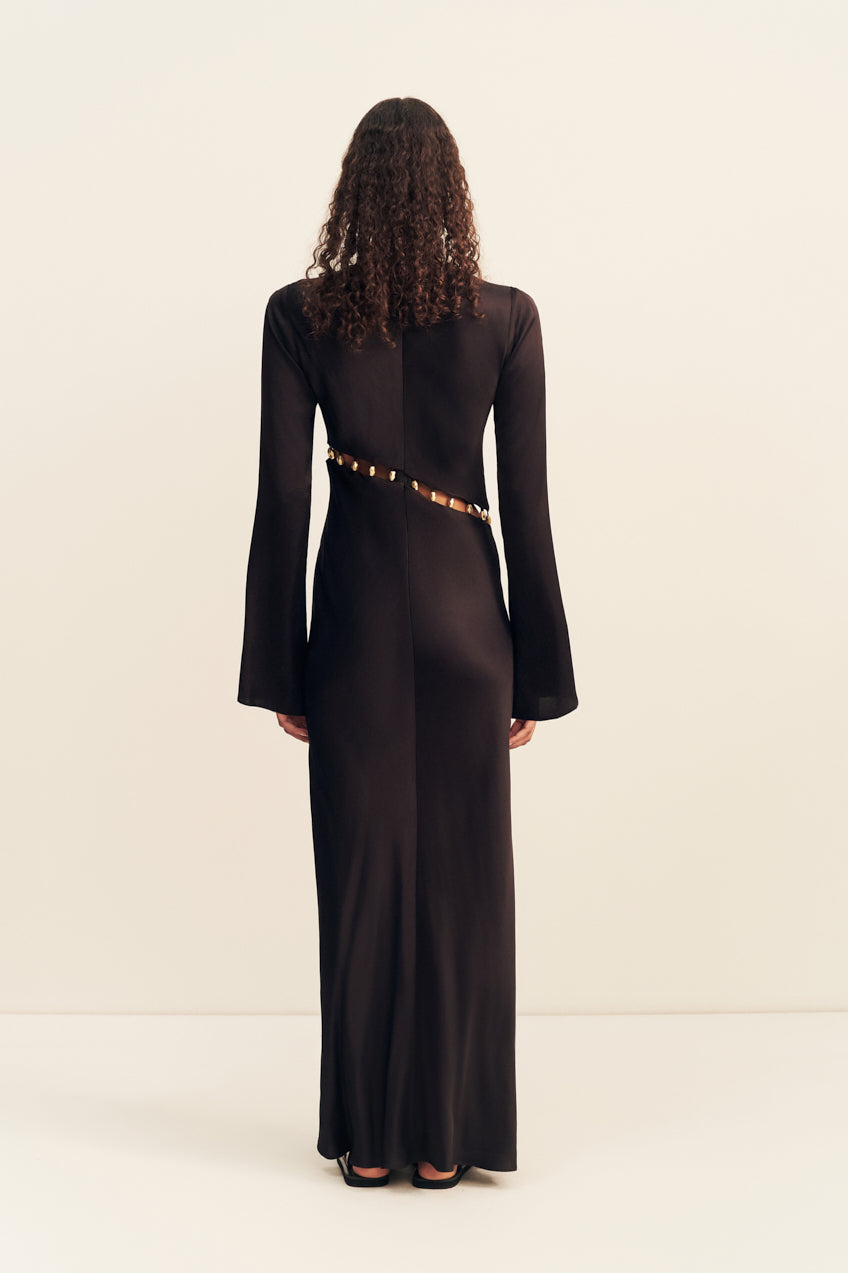 Winslow Long Sleeve Asymmetric Maxi Dress