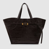 Anine Bing Elly Tote Embossed | Dark Brown