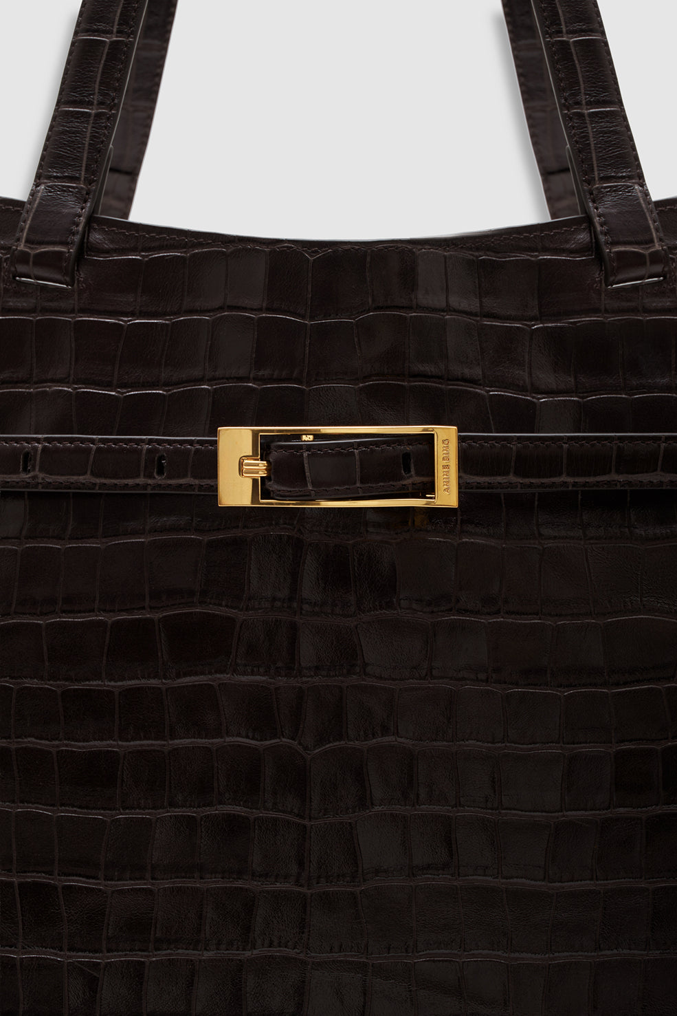 Anine Bing Elly Tote Embossed | Dark Brown