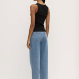 Robyn Scoop Neck Rib Tank Black