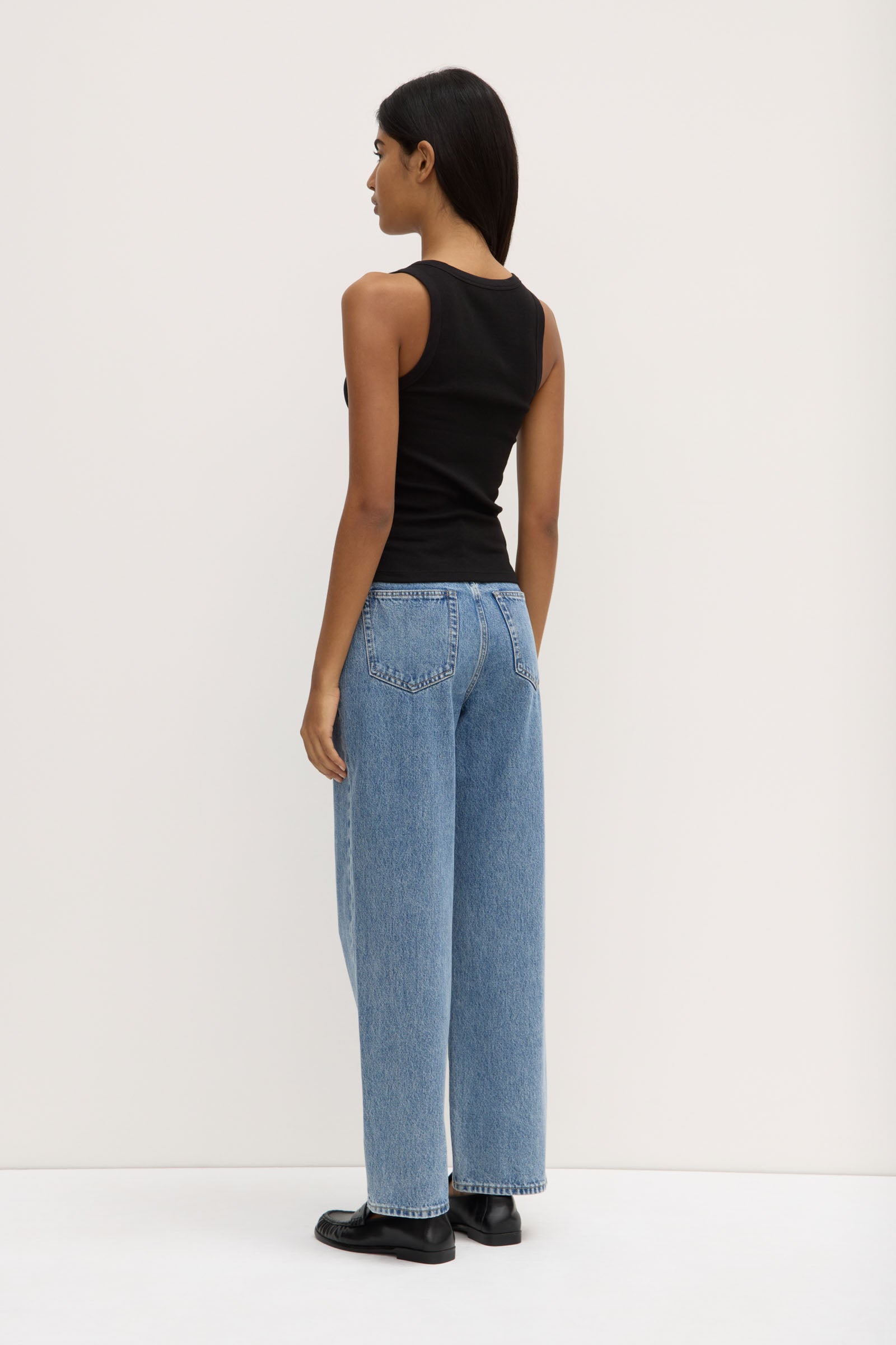 Robyn Scoop Neck Rib Tank Black