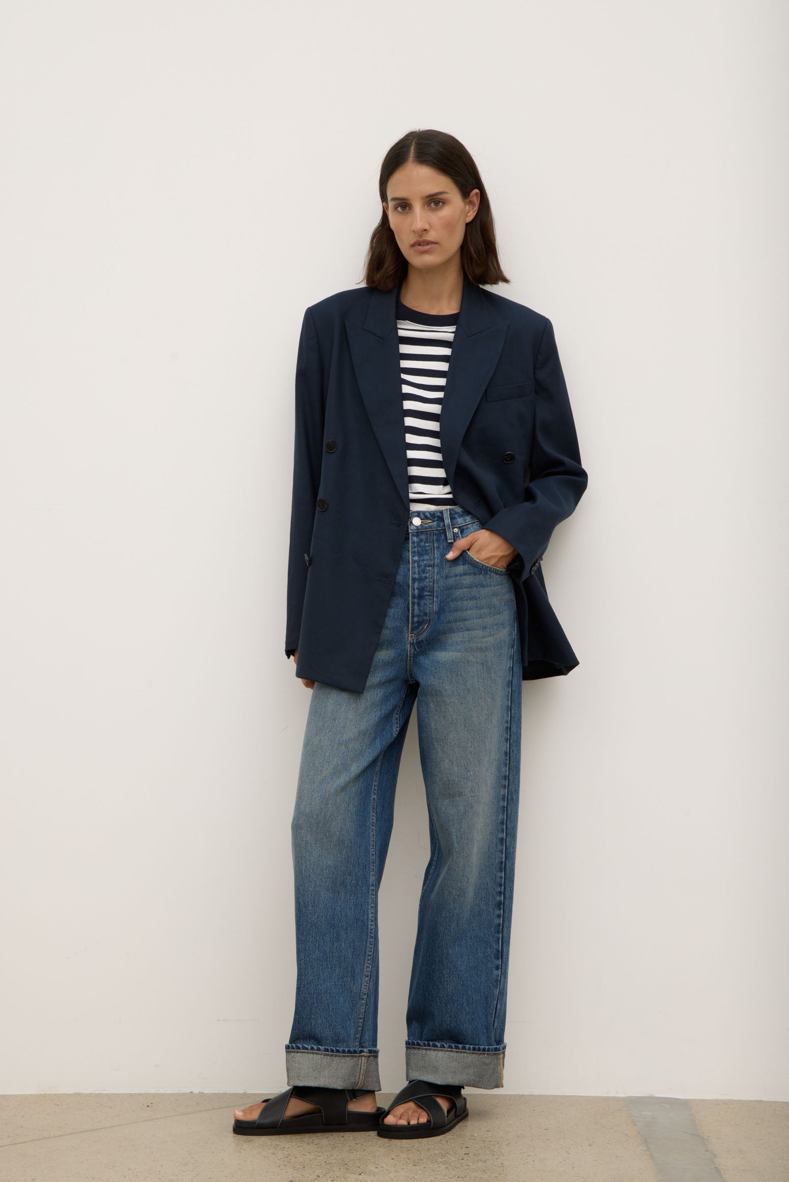 Ellen Double Breasted Blazer True Navy