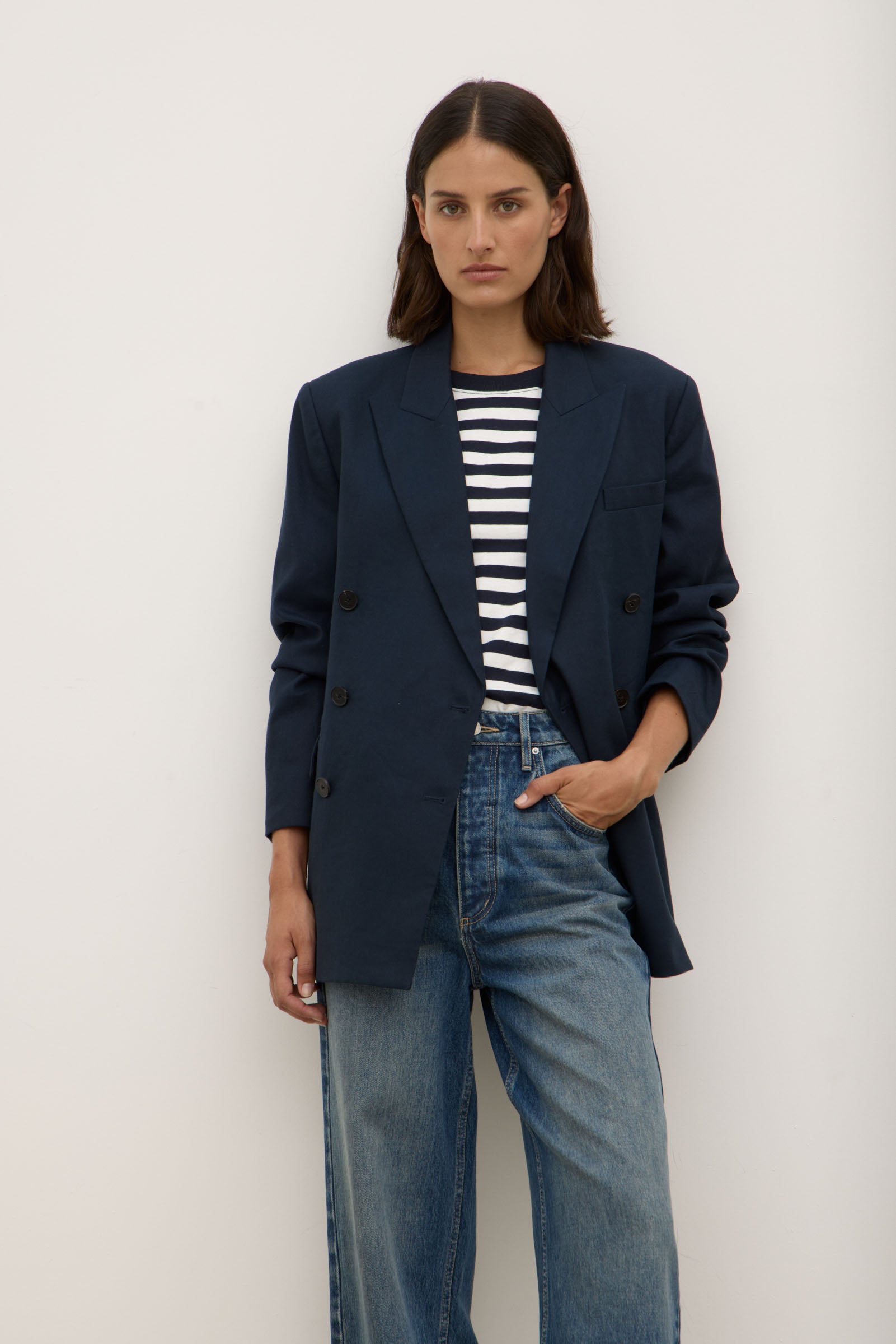 Ellen Double Breasted Blazer True Navy