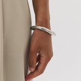 Anna Rossi Thin Warped Bangle | Rhodium Silver (PRE-ORDER)