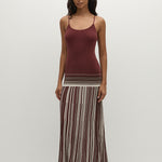 ACCORDION STRIPE BORDEAUX