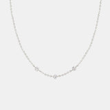 Saint Valentine Floating Stone Necklace | Silver