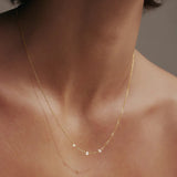 Saint Valentine Floating Stone Necklace | Gold