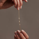 Saint Valentine Floating Stone Necklace | Gold