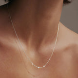 Saint Valentine Floating Stone Necklace | Silver