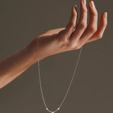 Saint Valentine Floating Stone Necklace | Silver