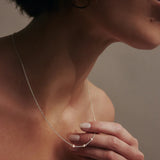 Saint Valentine Floating Stone Necklace | Silver