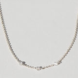 Saint Valentine Floating Stone Necklace | Silver