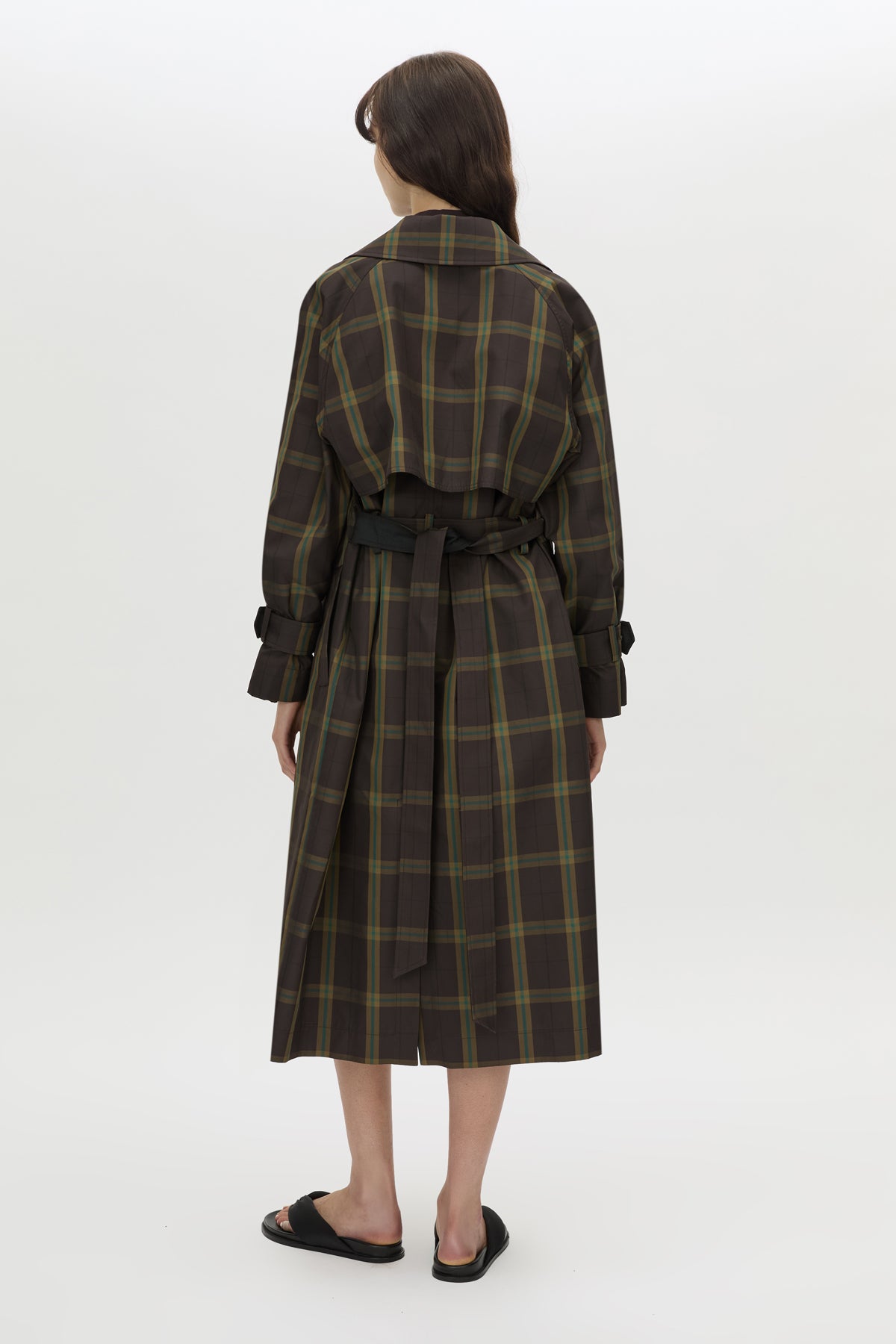 Winton check trench coat
